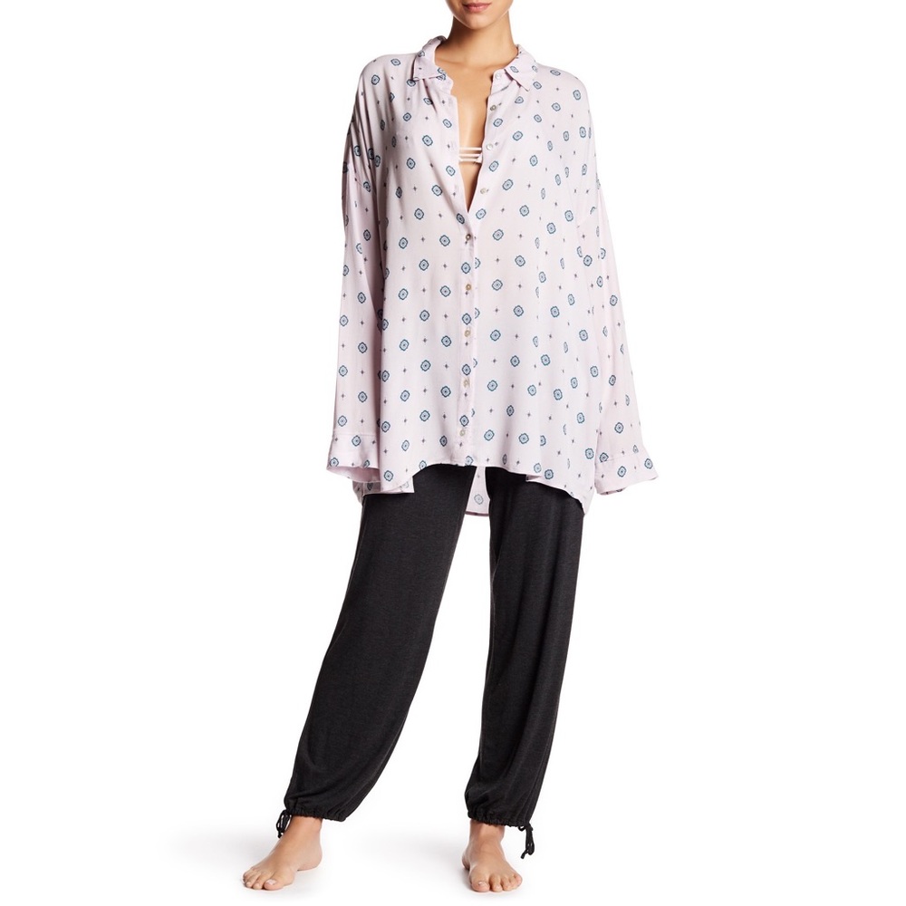 FREE PEOPLE • Purple Shirt Up Top